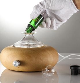 Wholesales  Wood and Glass Premium Essential Oil Diffuser Nebulizer  Aromatherapy Medical Grade Nebulizer